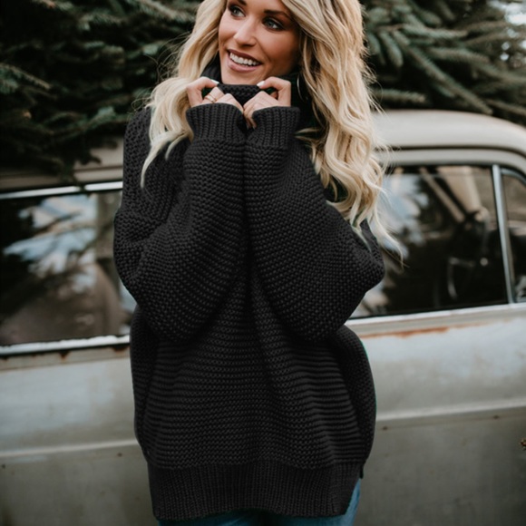 Outfit Ideas Black Turtleneck Near Me Black Turtleneck Chunky Sweater